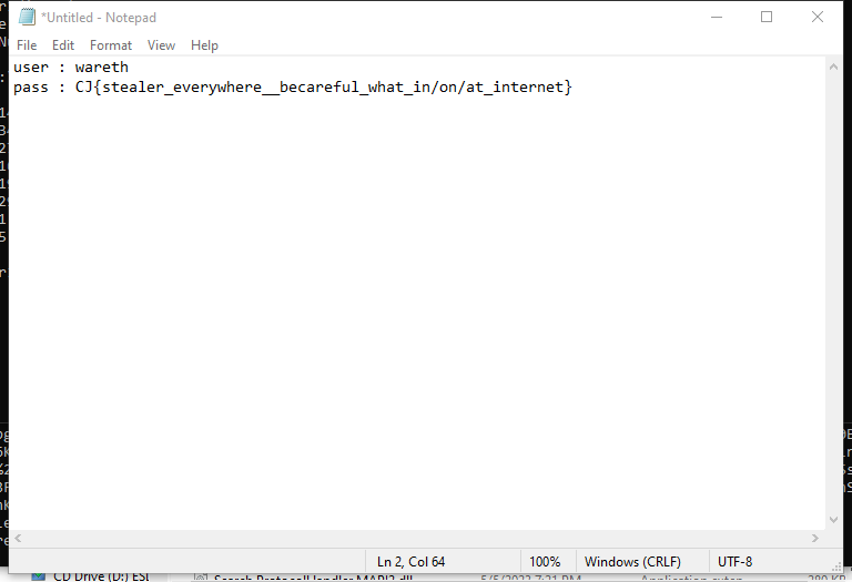 Screenshot containing the flag